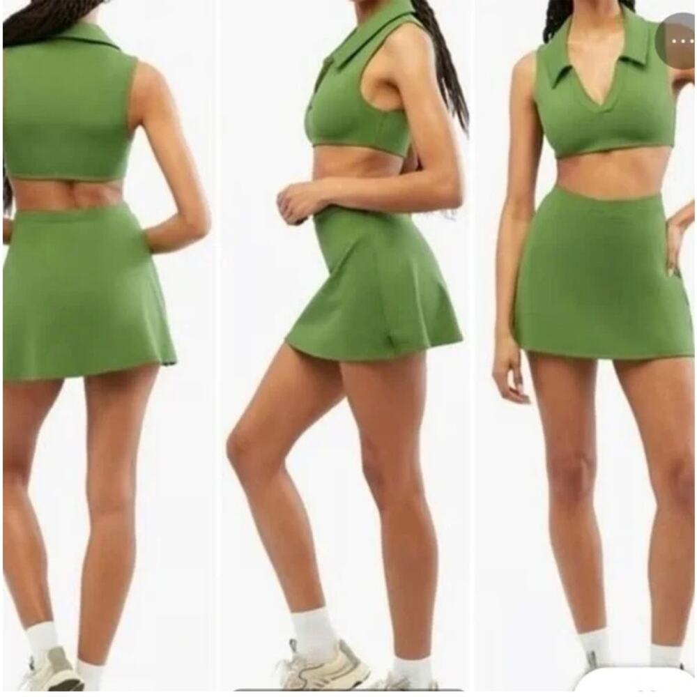 WEWOREWHAT Women's Medium Tennis Dress Skort Green Court  NWT
